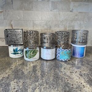 Bath & Body Works 3-Wick Candle & Candle Wrap/Pedestal SETS-NEW - You Choose